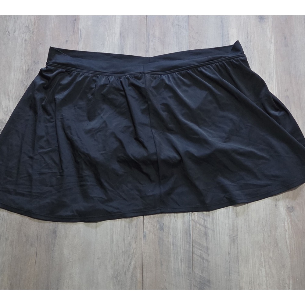 LL Bean Black Swim Skirt Women Sz 22 Plus 50+ UPF
